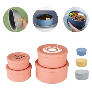 Four-piece Set Reusable Silicone Food Storage Containers with Lids